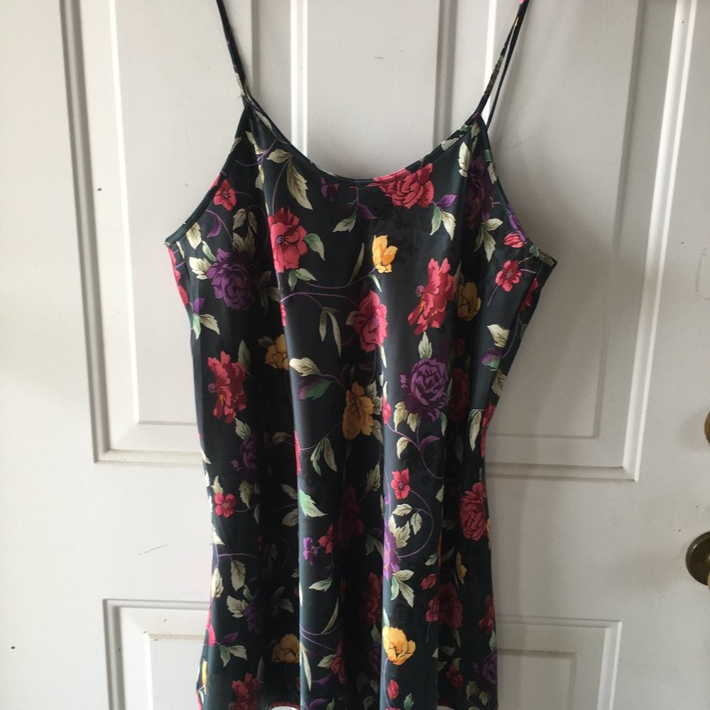 Lingerie/nighwear.  Size large.  Floral print on green background